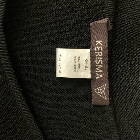 Kerisma Black Knit Poncho Style Top S - Picture 9 of 10